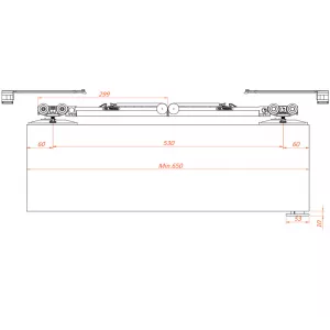 Комплект роликов для дверного полотна SLIDING SET 2 40kg NEW два доводчика